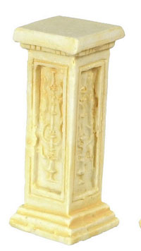 Dollhouse Miniature 1/2" Scale Pedestal-Ivory 3Pc